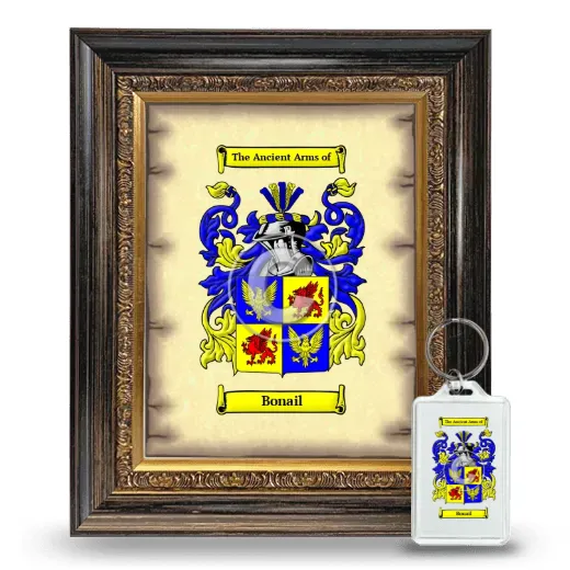 Bonail Framed Coat of Arms and Keychain - Heirloom