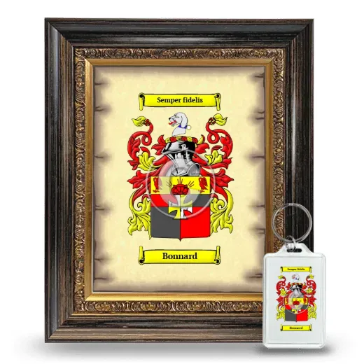 Bonnard Framed Coat of Arms and Keychain - Heirloom