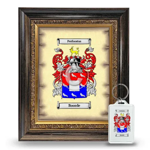 Boorde Framed Coat of Arms and Keychain - Heirloom