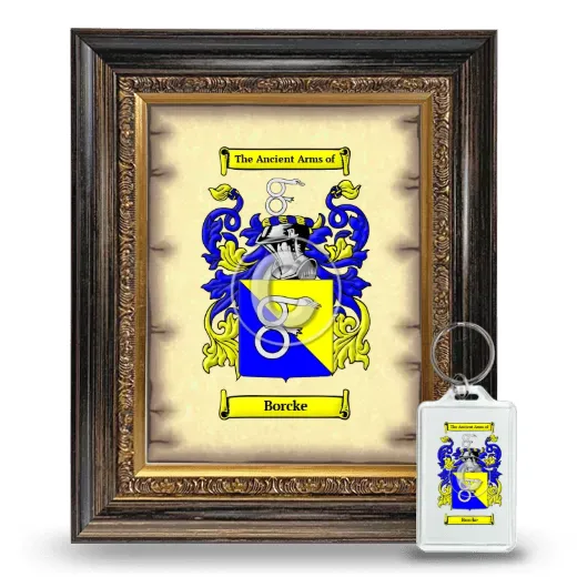 Borcke Framed Coat of Arms and Keychain - Heirloom