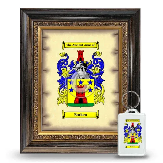 Borken Framed Coat of Arms and Keychain - Heirloom