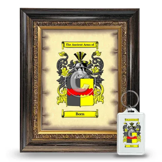 Born Framed Coat of Arms and Keychain - Heirloom