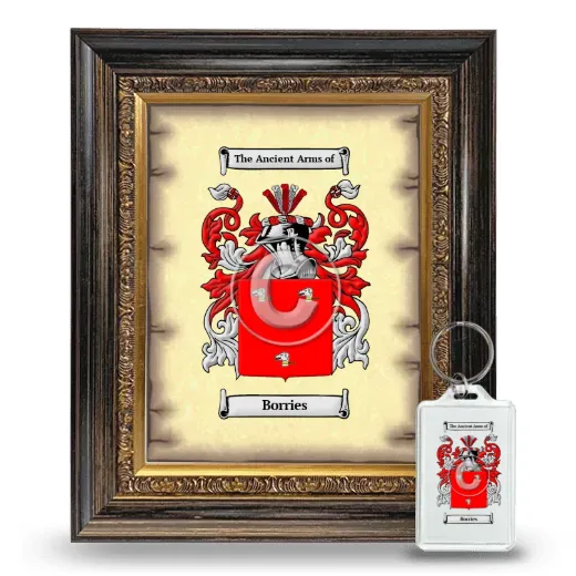 Borries Framed Coat of Arms and Keychain - Heirloom