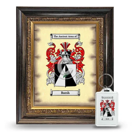 Borsh Framed Coat of Arms and Keychain - Heirloom