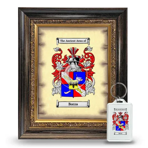 Borza Framed Coat of Arms and Keychain - Heirloom