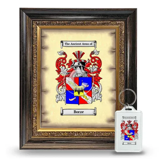 Borze Framed Coat of Arms and Keychain - Heirloom