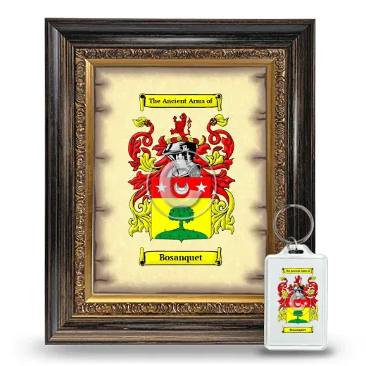 Bosanquet Framed Coat of Arms and Keychain - Heirloom