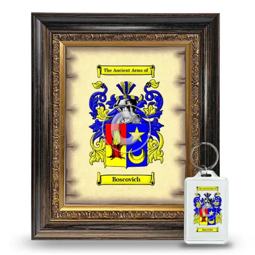 Boscovich Framed Coat of Arms and Keychain - Heirloom