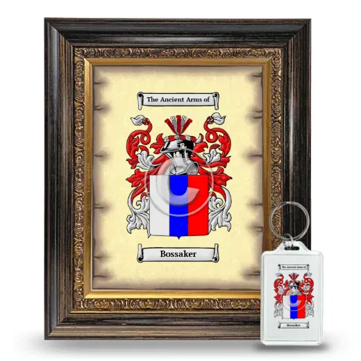 Bossaker Framed Coat of Arms and Keychain - Heirloom