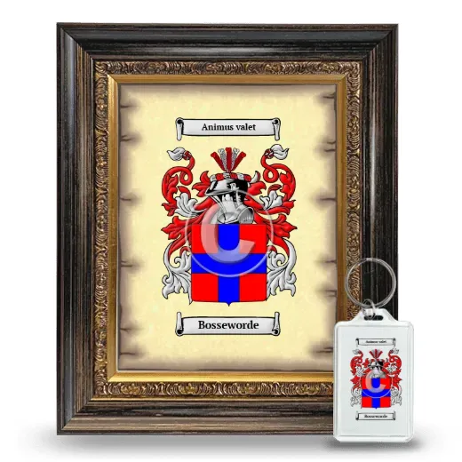 Bosseworde Framed Coat of Arms and Keychain - Heirloom