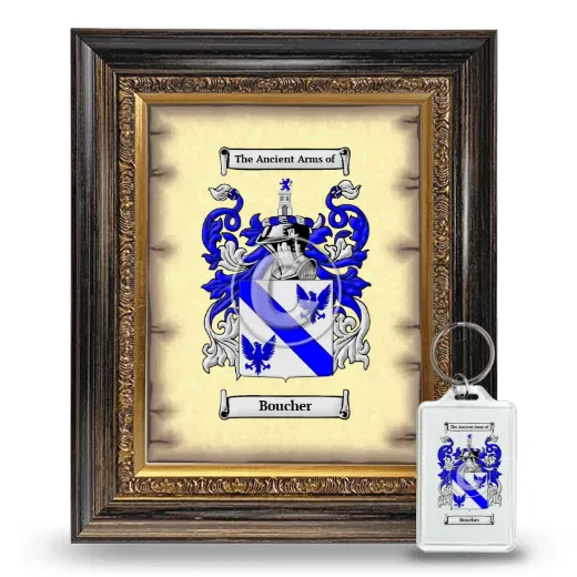 Boucher Framed Coat of Arms and Keychain - Heirloom