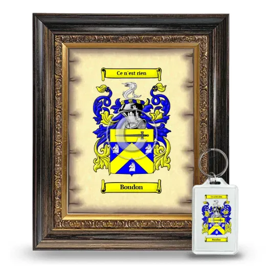 Boudon Framed Coat of Arms and Keychain - Heirloom