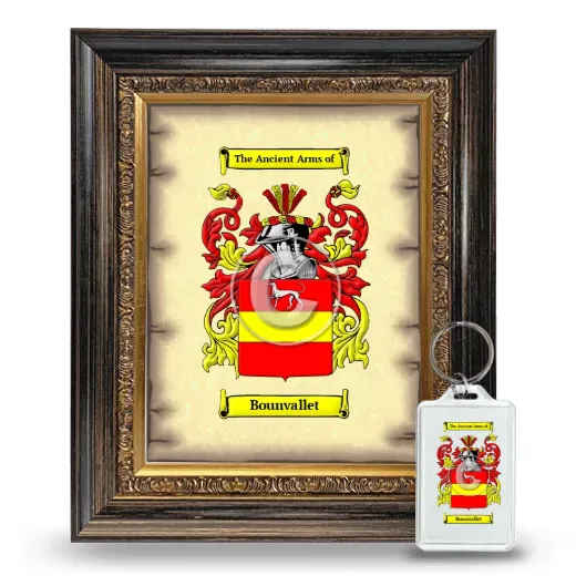 Bounvallet Framed Coat of Arms and Keychain - Heirloom