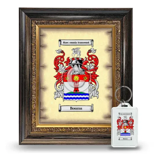 Bourns Framed Coat of Arms and Keychain - Heirloom
