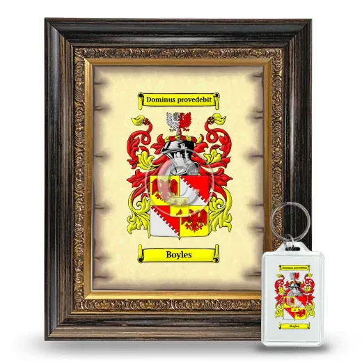 Boyles Framed Coat of Arms and Keychain - Heirloom