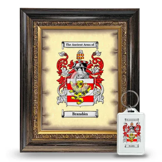 Brandán Framed Coat of Arms and Keychain - Heirloom