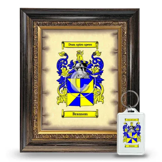 Branson Framed Coat of Arms and Keychain - Heirloom