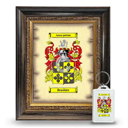 Brashier Framed Coat of Arms and Keychain - Heirloom