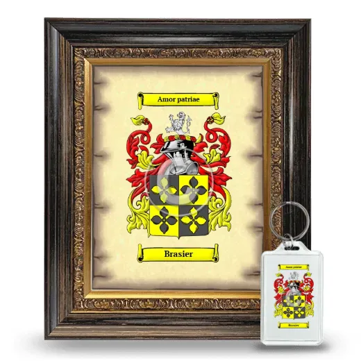 Brasier Framed Coat of Arms and Keychain - Heirloom