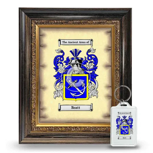 Bratt Framed Coat of Arms and Keychain - Heirloom