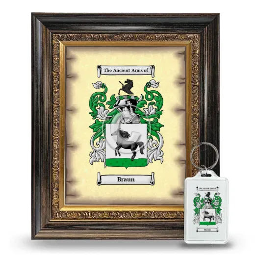 Braun Framed Coat of Arms and Keychain - Heirloom