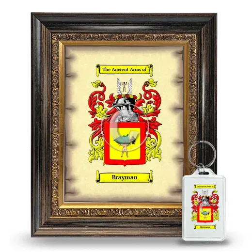 Brayman Framed Coat of Arms and Keychain - Heirloom