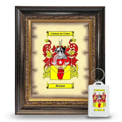 Breant Framed Coat of Arms and Keychain - Heirloom