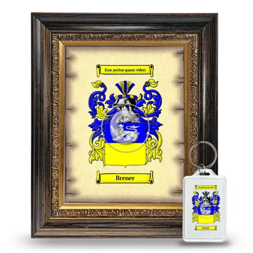 Brener Framed Coat of Arms and Keychain - Heirloom