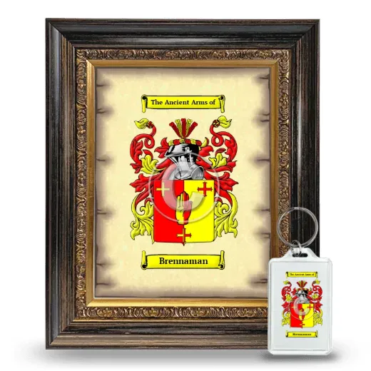 Brennaman Framed Coat of Arms and Keychain - Heirloom