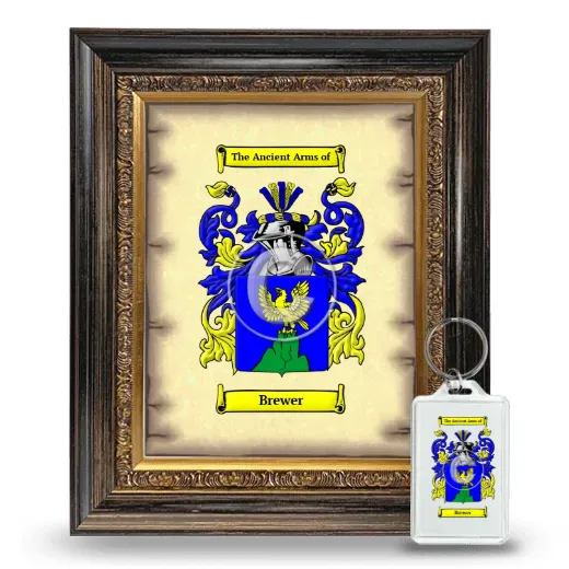 Brewer Framed Coat of Arms and Keychain - Heirloom
