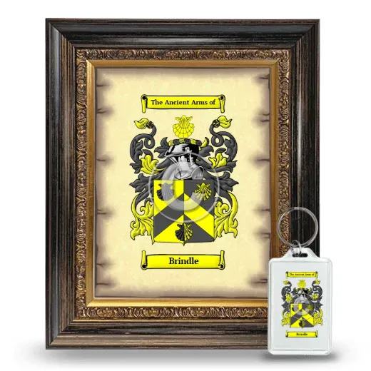 Brindle Framed Coat of Arms and Keychain - Heirloom