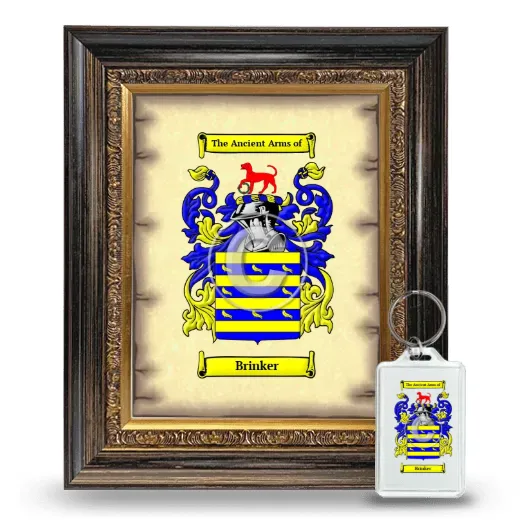 Brinker Framed Coat of Arms and Keychain - Heirloom
