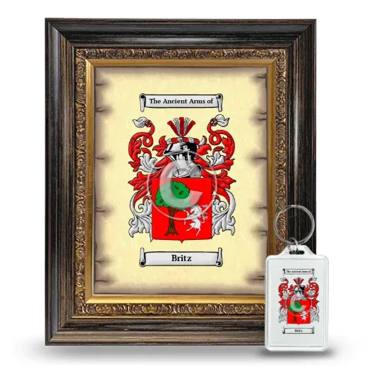 Britz Framed Coat of Arms and Keychain - Heirloom