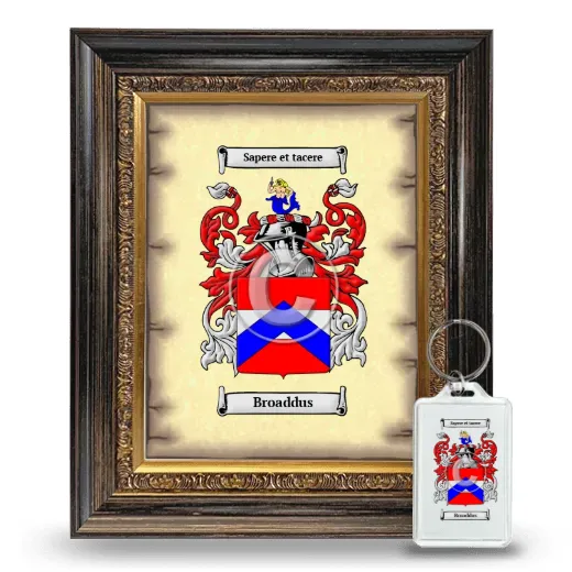Broaddus Framed Coat of Arms and Keychain - Heirloom