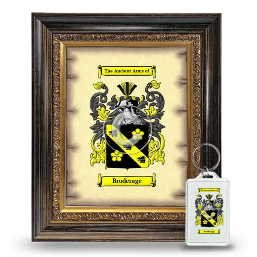 Broderage Framed Coat of Arms and Keychain - Heirloom