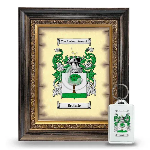 Brohale Framed Coat of Arms and Keychain - Heirloom