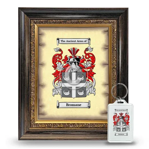 Bromane Framed Coat of Arms and Keychain - Heirloom