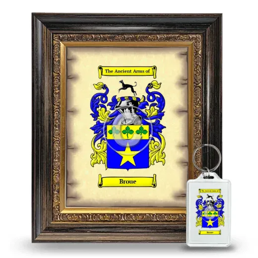 Broue Framed Coat of Arms and Keychain - Heirloom