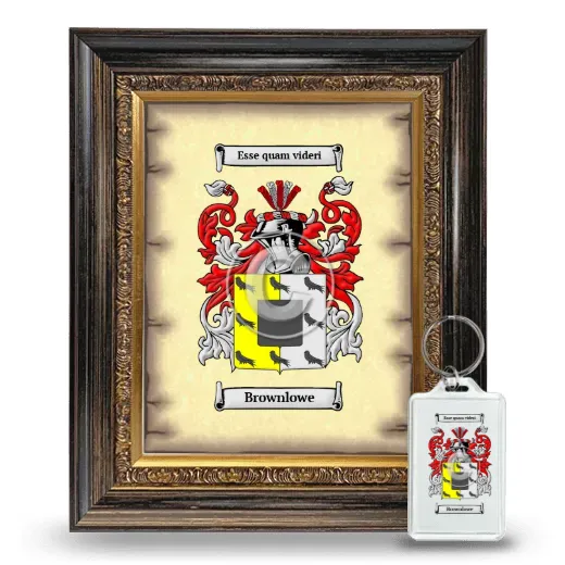 Brownlowe Framed Coat of Arms and Keychain - Heirloom