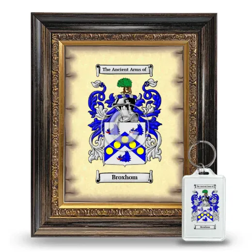 Broxhom Framed Coat of Arms and Keychain - Heirloom