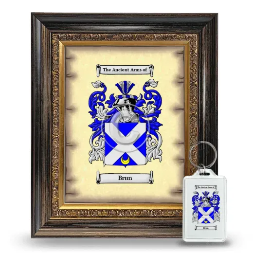 Brun Framed Coat of Arms and Keychain - Heirloom
