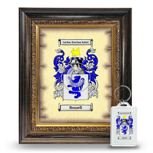 Brunell Framed Coat of Arms and Keychain - Heirloom