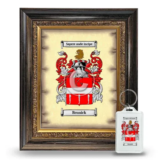Brunick Framed Coat of Arms and Keychain - Heirloom