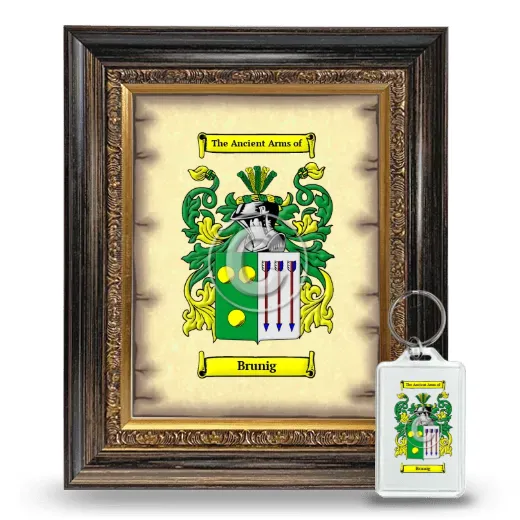 Brunig Framed Coat of Arms and Keychain - Heirloom