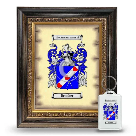 Brunker Framed Coat of Arms and Keychain - Heirloom