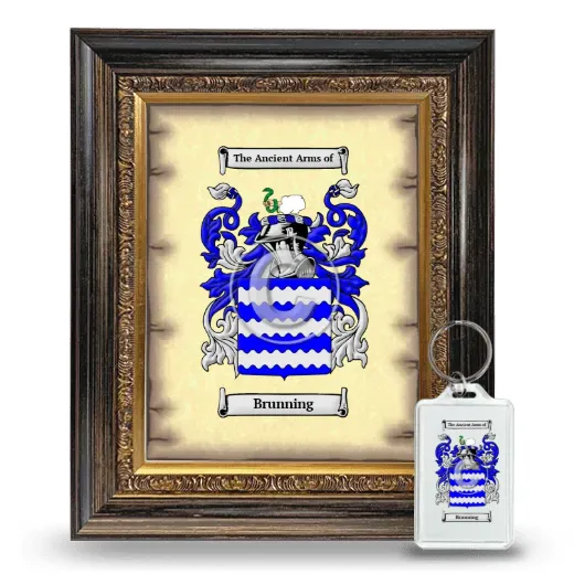 Brunning Framed Coat of Arms and Keychain - Heirloom