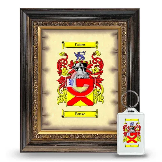 Bruse Framed Coat of Arms and Keychain - Heirloom