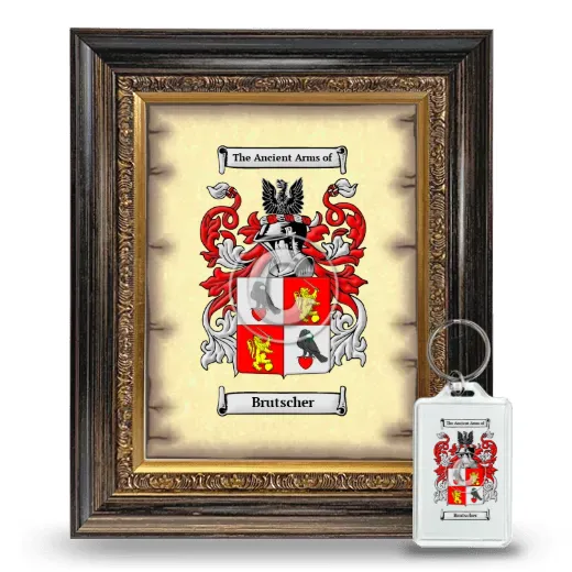 Brutscher Framed Coat of Arms and Keychain - Heirloom