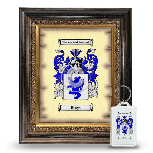 Bruys Framed Coat of Arms and Keychain - Heirloom