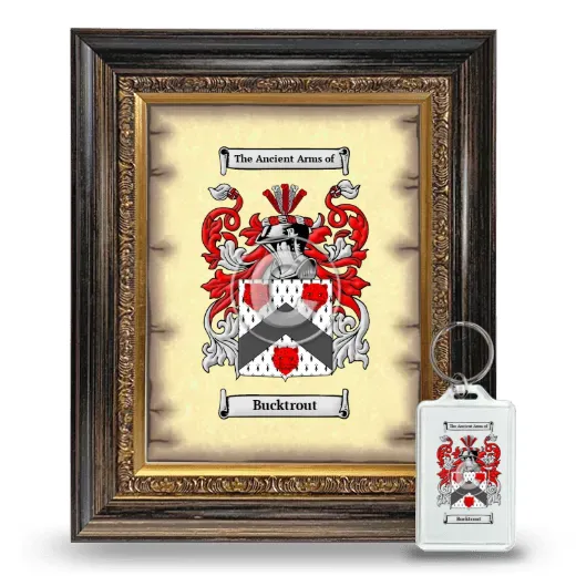 Bucktrout Framed Coat of Arms and Keychain - Heirloom